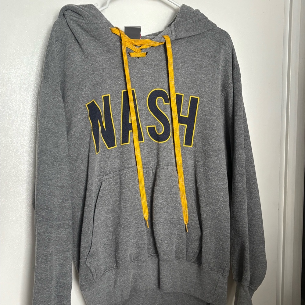 NASH Gray Hoodie with Yellow Accents